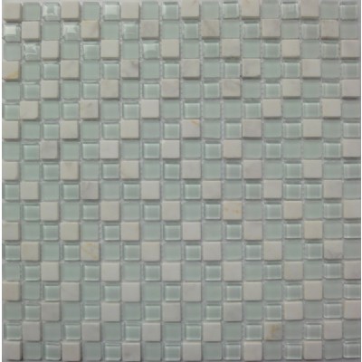 white glass mixed mosaic KSL-16402
