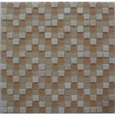 square glass mix marble mosaic KSL-16404