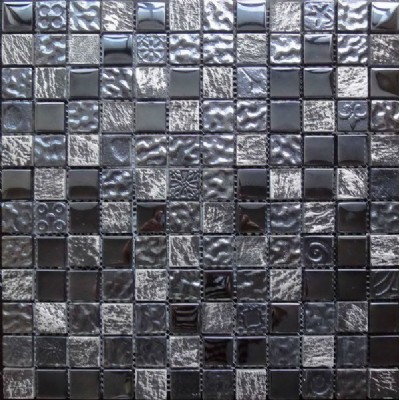 черный стеклянная плитка смешанная мозаикаKSL-16416