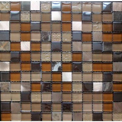 glass mixed stone metal mosaic KSL-16422