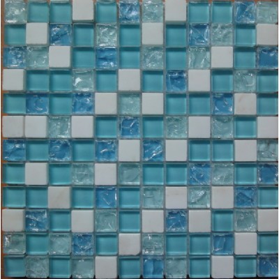 blue glass mixed mosaic KSL-16432