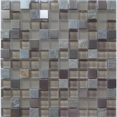 glass mixed stone metal mosaic KSL-16437