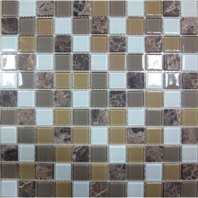 backsplash decorative marble mix glass mosaic tileKSL-16454