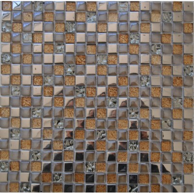 canica de vidrio mezclado baldosas de mosaico del metalKSL-151114