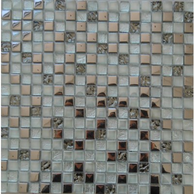 metal mixed glass marble mosaic KSL-151115