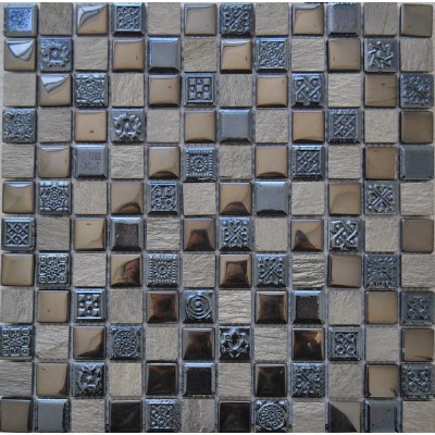 glass mix marble resin mosaic KSL-151124