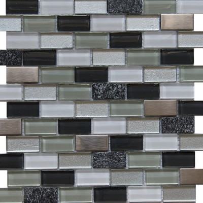 metal mixed glass marble mosaic GM3102