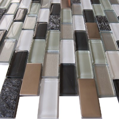 metal mixed glass marble mosaic GM3102