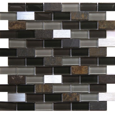 metal glass mix marble mosaic GM3202