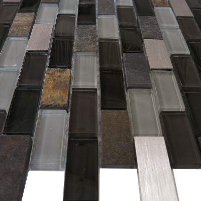 metal glass mix marble mosaic GM3202