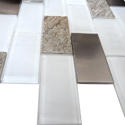 marble mixed glass metal mosaic GM8201