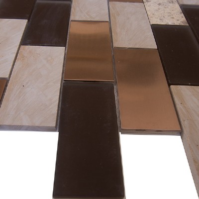 glass mixed marble metal moaic GM8204