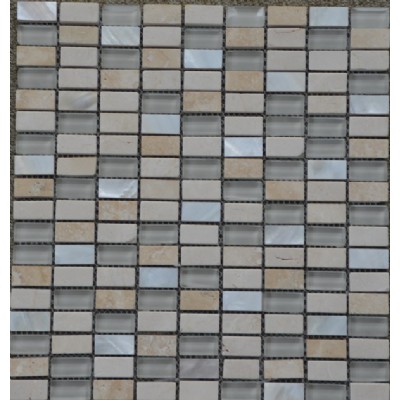 backsplash decorative marble mix glass mosaic tileKSL-13609