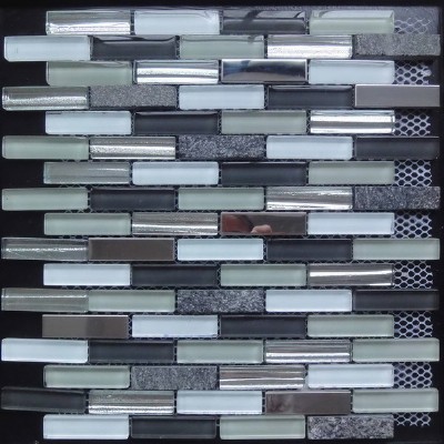 glass mixed stone metal mosaic KSL-16469