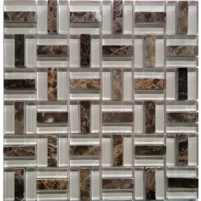 glass mix stone mosaic tileKSL-16470