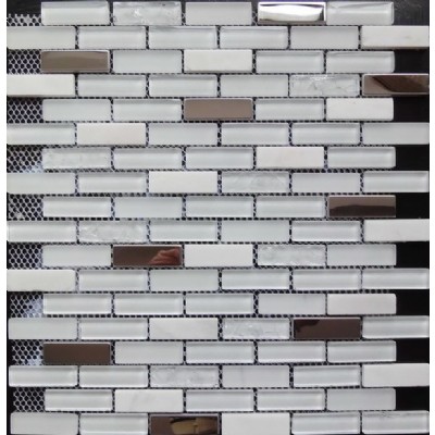 metal mixed glass marble mosaic KSL-16482