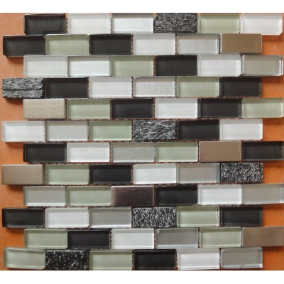 glass mixed stone metal mosaic KSL-16501