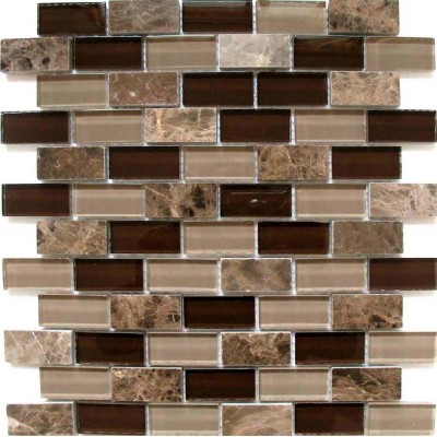 brown glass mixed mosaic KSL-16502