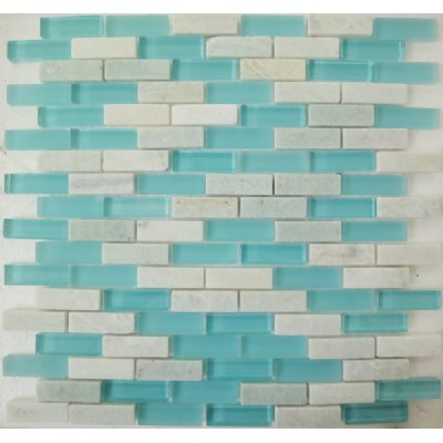 backsplash decorative marble mix glass mosaic tileKSL-16516