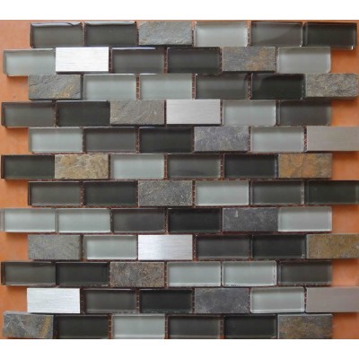 glass mix stone mosaic tileKSL-16518