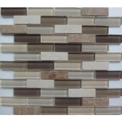 backsplash decorative marble mix glass mosaic tileKSL-16524