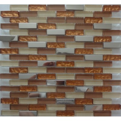 glass mix metal mosaic tile KSL-16527