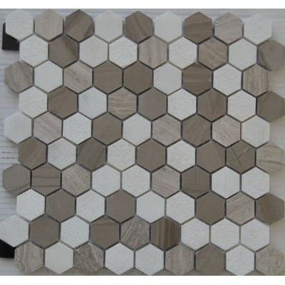 bushhammered marble mosaic KSL-151094