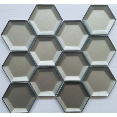 Beveled hexagon 3D Glass Mosaic KSL-G16903