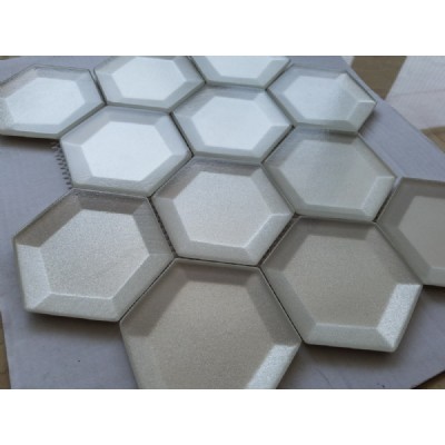 Скошенные шестигранной 3D стеклянной мозаики KSL-G16904