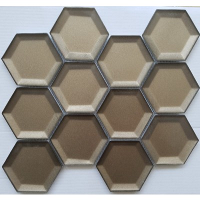 Beveled hexagon 3D Glass Mosaic KSL-G16905