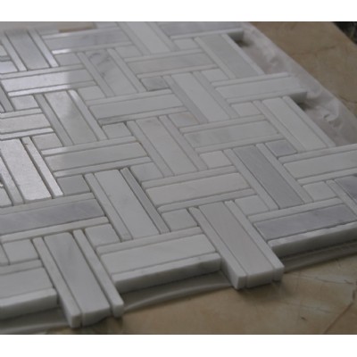 carrara white stone mosaic KSL-M16117