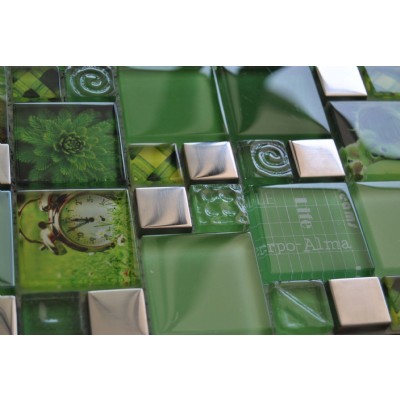 glass mixed metal mosaic tile GM17145