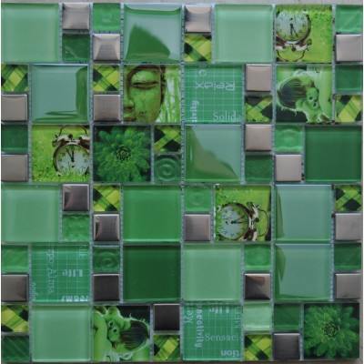 glass mixed metal mosaic tile GM17145