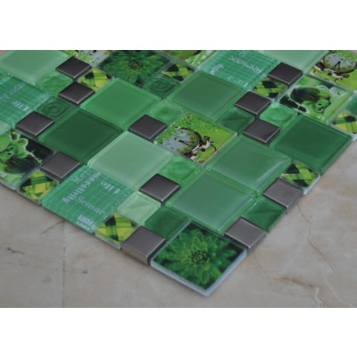 glass mixed metal mosaic tile GM17145