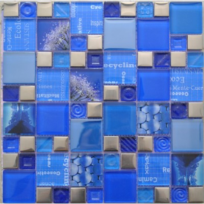 glass mixed metal mosaic tile GM17146