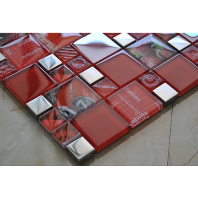 glass mixed metal mosaic tile GM17147