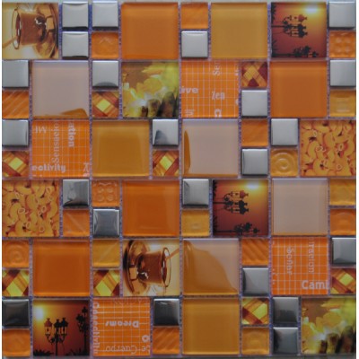 glass mixed metal mosaic tile GM17148