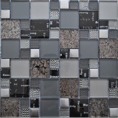 glass mixed metal mosaic tile GM17149