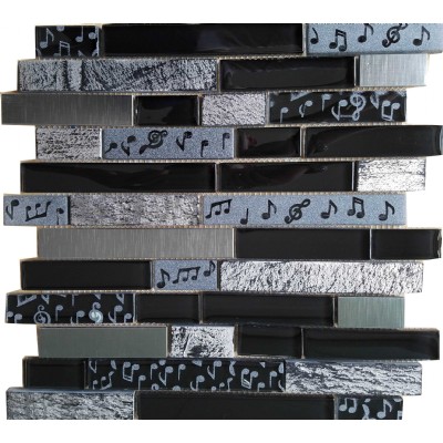 glass mixed metal mosaic tile GM17159