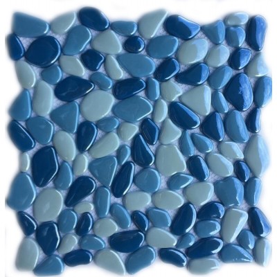 Blue Pebble Recycled Glass Mosaic KSL-17167