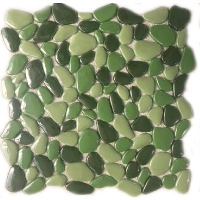 Зеленая галька Переработанная стеклянная мозаика KSL-17168