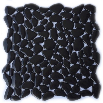 Черная переработанная стеклянная мозаика KSL-17175