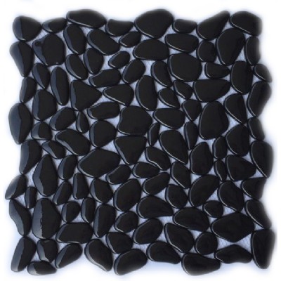 Black Recycled Glass Mosaic KSL-17175