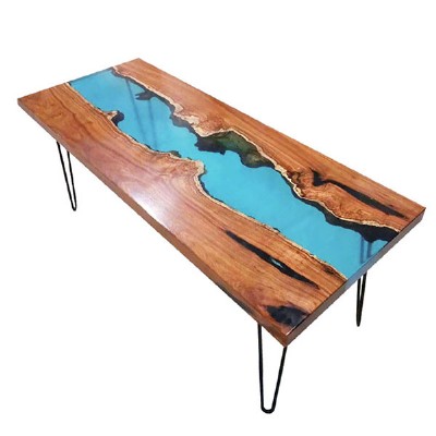 Solid Wood Dining Table Dining Table Epoxy River Computer Desk 