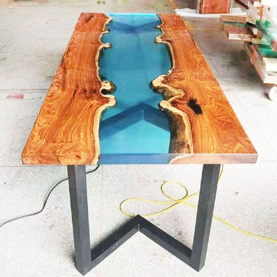 Solid Wood Dining Table Dining Table Epoxy River Computer Desk 