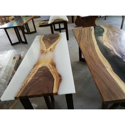 Living room wood resin table high grade table tops wood resin table 