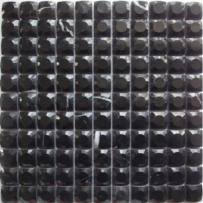 Black 3D Polished Square Mosaic KSL-16249